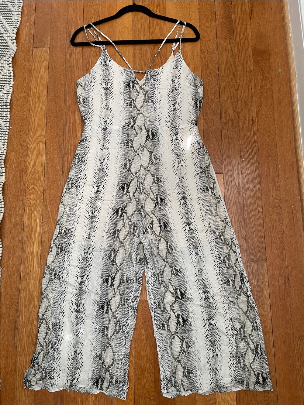 Abbeline snakeskin print cropped jumpsuit